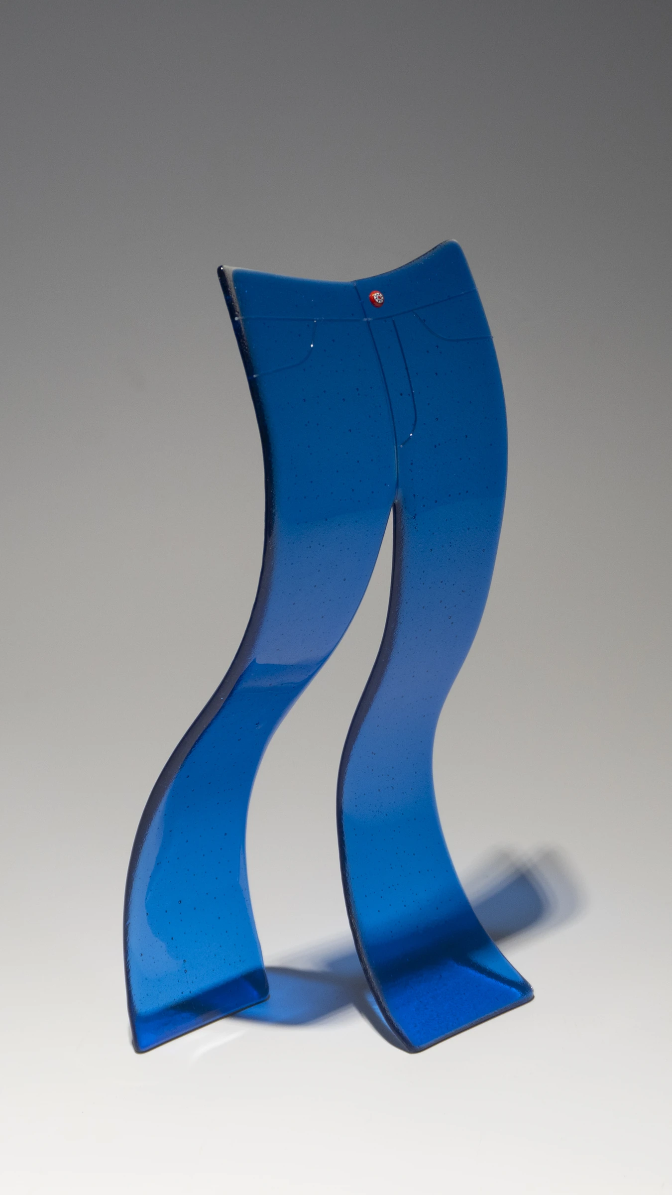 Blue glass pants by Caroline Abbey — an example for a custom commission