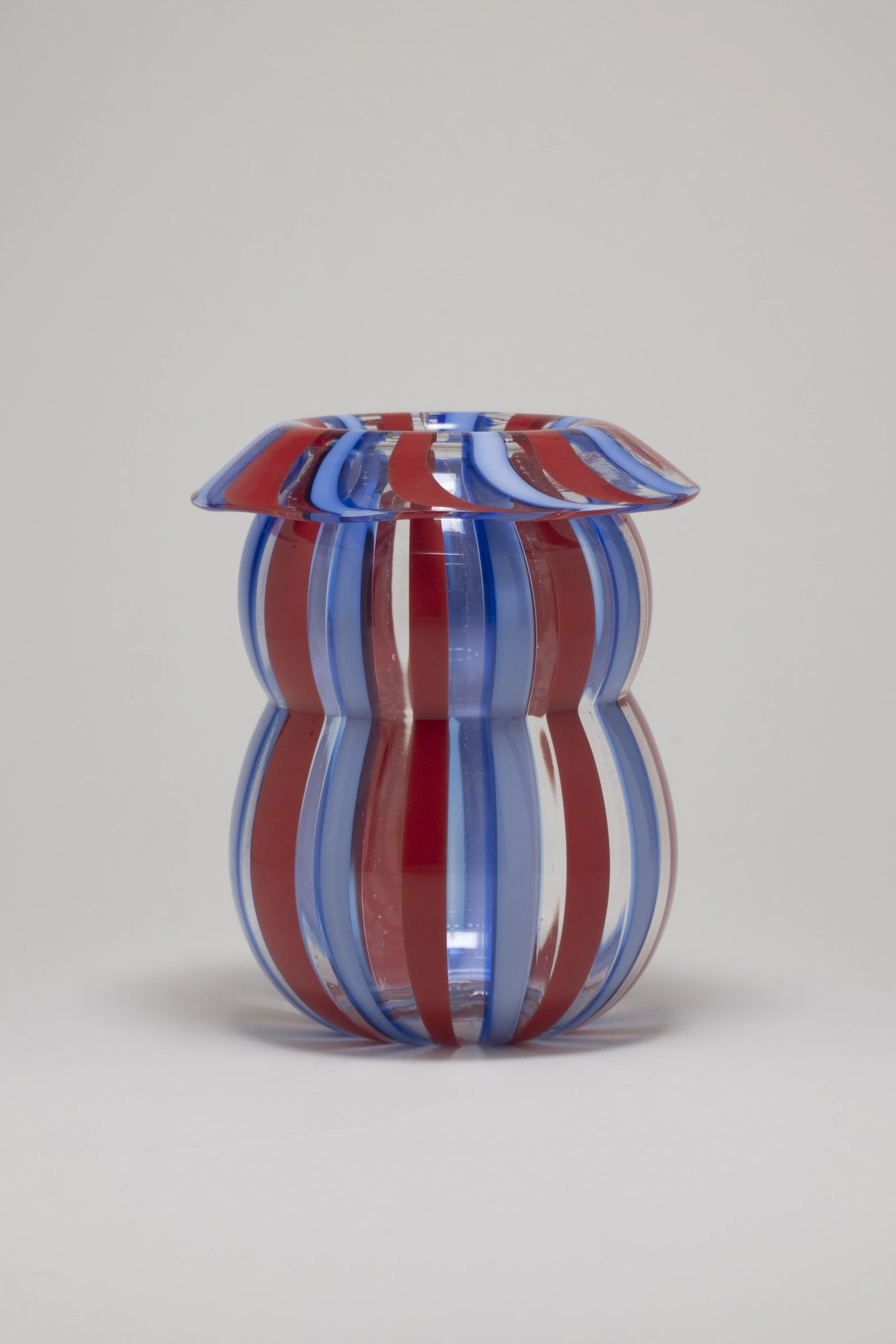 Red and Blue Stripe Vase by Caroline Abbey