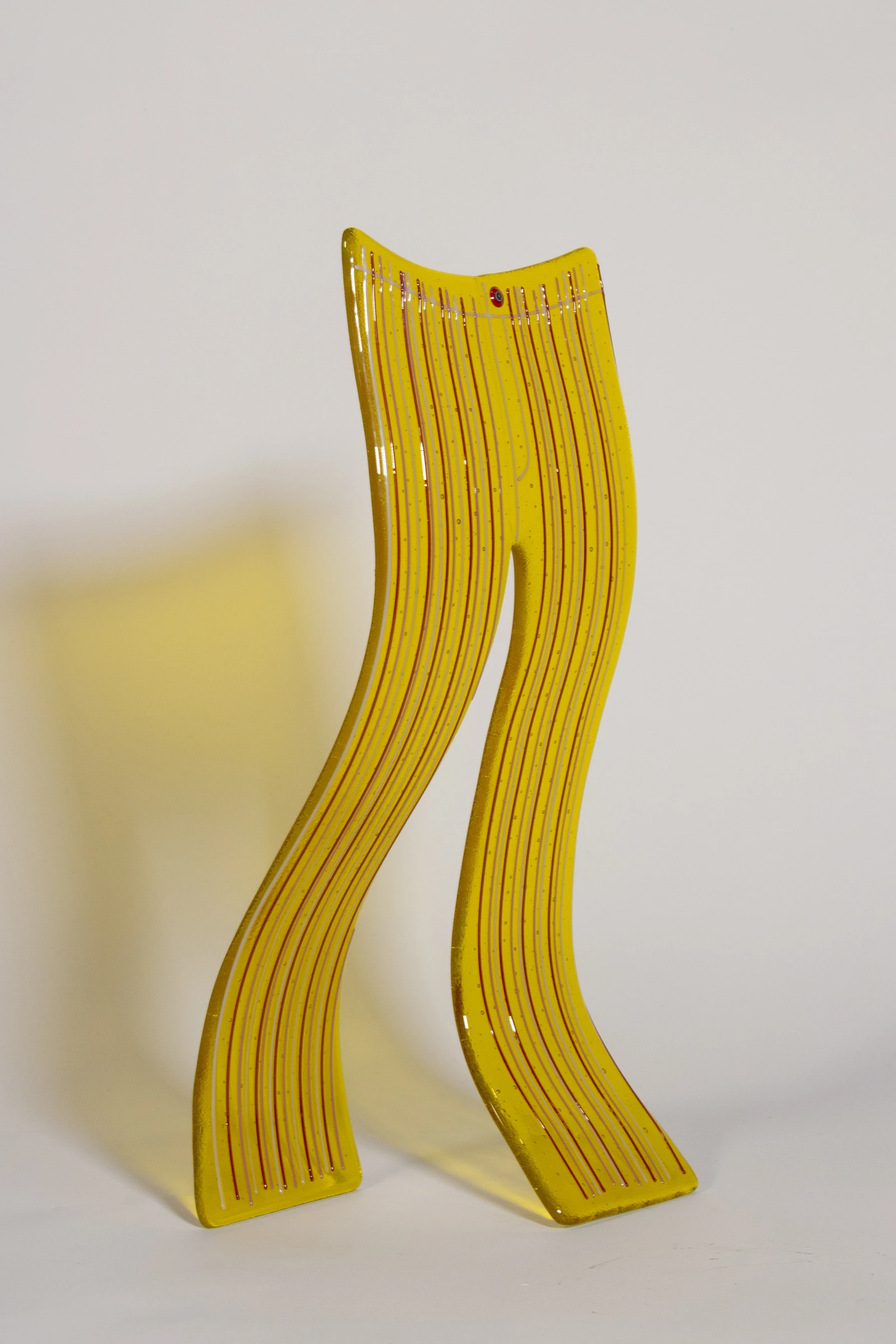 Yellow striped pants by Caroline Abbey