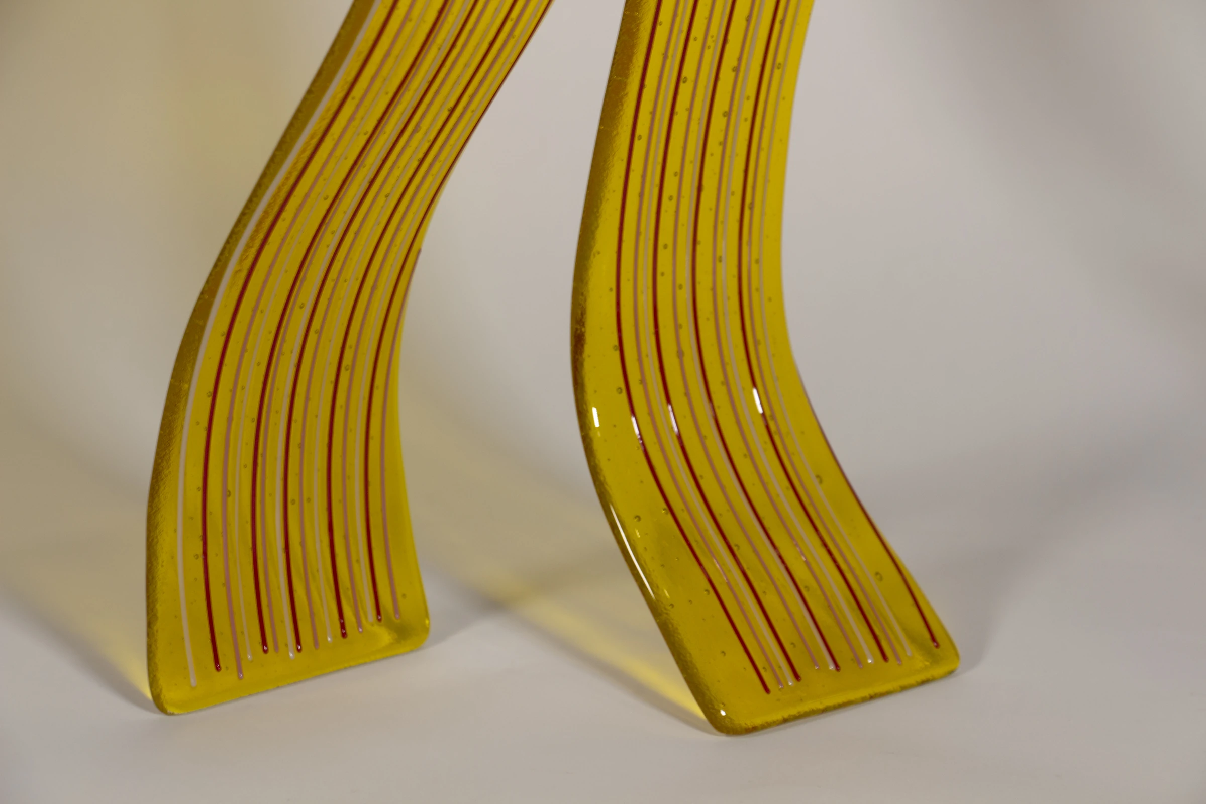 Yellow striped pants — detail by Caroline Abbey